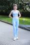 Women's Baby Blue High Waist Recovery Leggings Wide Leg Inside for Office Sports at Home105101 - 4