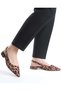 Feles Side Buckle Detailed Open Back Women's Ballerina Shoes Leopard - 3