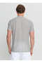 Crew Neck Striped White - Gray Men's T-Shirt Ace091252395_Bgr - 5