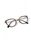 Ren Clara Cat Eye Cinnamon Metal Supported Screw Blue Light Protection Blue Block Transparent Screen Glasses - 3
