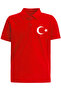 Cotton Polo Neck Moon Star Red Short Sleeve April 23 October 29 T-Shirt