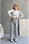 High Waist Bird Eye Detailed Corded Fabric Ribbed Knit Flared Pants