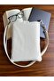 Handmade Sunflower Patterned Motif Lined Women's Tablet Bag Book Bag with Carrying Strap and Pockets - 5