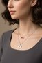Set of 2 Silver Color Heart Letter Charm Women's Necklace - 3