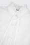 Girl's Ecru Shirt with Ribbon Detail on the Collar - 7