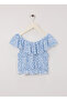 Patterned Blue - White Girl's Blouse 5Skg60020Ak - 2