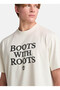 Tb0A6F4Ncm91-Slogan Tee White Crew Neck Regular Fit Printed Men's T-Shirt - 3
