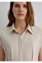 Linen Blended Beige Dress 1310510-82949 - 5