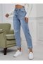 Women's Distressed Detail Mom Fit Jeans - 3