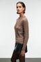 Querida Women's Round Neck Hair Braided Regular Fit Knitwear Brown Sweater - 4