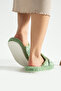 Green Buckle Towel Winter Women's Slippers - 4