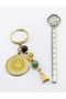 Steel Double-Sided Ayatul Kursi Felak Nas Ihlas Keychain, Natural Stone Tiger Eye, Citrine, Aventurine - 3