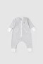 Organic Cotton Quilted Sleeping Bag with Booties and Gloves Gray - 2
