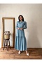 Hijab Blue Crispy Poplin Layered Dress - 5