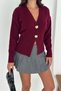 Large Button Detailed Soft Textured Knitwear Cardigan Aw25Hi0015 - 5