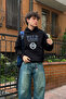 Yale University Printed Oversize Unisex Black Hoodie - 4