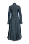 Kadın Şeritli Denim Elbise - 6