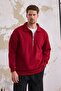 Men's Half Zipper Regular Fit Sweatshirt Red - 6