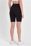 Women's High Waist, Firming Black Ribbed Biker Shorts, Short Tights - 4