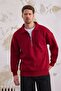 Men's Half Zipper Regular Fit Sweatshirt Red - 4