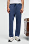Clarence men's 100% cotton corded elastic waist back pocket decorated indigo sweatpants - 3