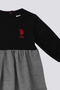 U.S. Polo Assn Black Garnished Baby Dress - 3