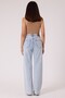 Women's Light Blue Stone Washed Straight Fit Jean Pants – High Waist Comfort Fit Denim - 5
