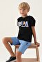 U.S. Polo Assn Licensed Colourful Black Boy's Bermuda Set
