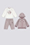 BASE. Polo Assn Pink Printed Hooded Baby 3-Piece Set