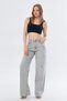 Women's High Waist Cotton Laser Detailed Loose Fit Jean Trousers - 3