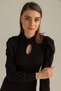 Flexible Fabric Long Sleeve Black Pencil Dress Black Office Dress 015 - 5