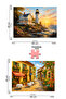 2 Pcs 1000 Piece Puzzle - Sunny Cafe Street and Lighthouse Sunset - 2