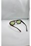Geometric Coffee Frame Light Green Glass Unisex Sunglasses - 5