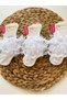 Set of 3 Combination Newborn Cotton Baby Girl Lace Frilly Booties - 2