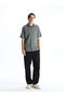 Nevavm Comfortable Fit Short Sleeve Striped Men's Shirt with Difference - 2