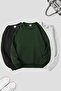 Unisex 3-Piece Black Dark Green Grimelange Crew Neck Oversize Sweatshirt Pack
