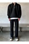 Men's Polo Neck Half Zip Sweatshirt Black - 4