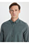 Slim Fit Buttoned Collar Dark Green Men's Shirt Ace202510303_Shirt Par Dy - 4