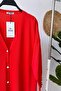 Maxi Buttoned Mercerized Hijab Cardigan - Red - 4