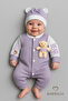 Teddy Bear Themed Newborn Ribbed Romper Set with Teddy Bear Baby Romper and Hat Set 100% Cotton Seasonal