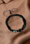 Certified Anyolite-Hematite Natural Stone Macrame Adjustable Bracelet with Zircon Apparatus - 2