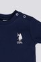 Baby Boy Crew Neck Pigment Printed Winter Regular Fit Navy Blue Baby Set Usb2184-C-V5 - 2