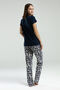 Women's Navy Blue Pajama Set - 5