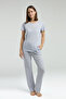 Women's Crew Neck Pigment Printed Summer Regular Fit Blue Pajama Set Pc8978-S-V1 - 2