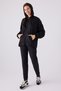 Women's Hooded Pigment Printed Winter Regular Fit Black Pajama Set Ar3111-S-V1 - 4