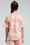 Girl's Crew Neck Allover Printed Summer Regular Fit Pink Shorts Set 362415W-C-V1 - 3