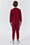 Boy's Crew Neck Embroidered Winter Regular Fit Burgundy Tracksuit Set Us1186-C-V1 - 5