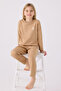 U.S. Polo Assn Girls' Brown Pajama Set - 3