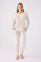 Women's Cream Long Sleeve Pajama Set