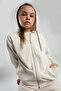 Girl's Hooded Unprinted Summer Regular Fit Cream Sweatshirt 38257Xw-C-V2 - 4